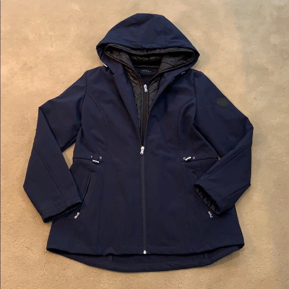 Navy and Black wind, water resistant Lauren coat